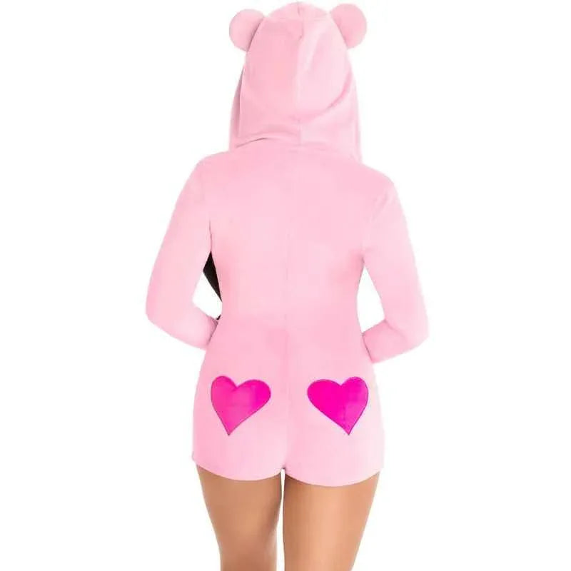 LEG AVENUE - TEDDYBÄR-SAMT-BODYS, ROSA, M - Vanelion Paradise