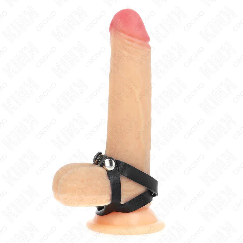 KINK - LEDER PENISRING MIT DRUCKVERSCHLUSS 39 X 1 CM - Vanelion Paradise