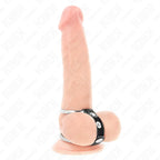 KINK - DOPPELTER PENISRING AUS METALL 3,8 CM BIS 5 CM MIT LEDER VERBUNDEN - Vanelion Paradise