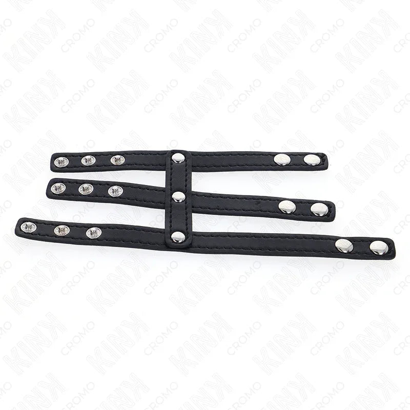 KINK - DREIFACH LEDER PENISRING MIT DRUCKVERSCHLUSS - Vanelion Paradise