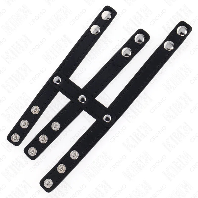 KINK - DREIFACH LEDER PENISRING MIT DRUCKVERSCHLUSS - Vanelion Paradise