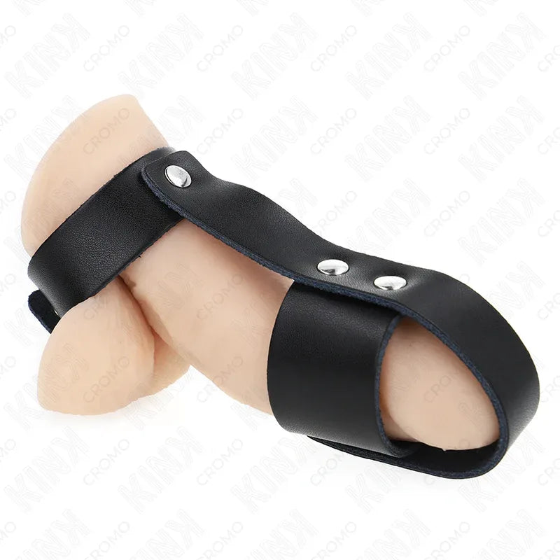 KINK - PENISKÄFIGRING AUS LEDER MIT VERSTELLBAREM HOCKENTRENNER - Vanelion Paradise