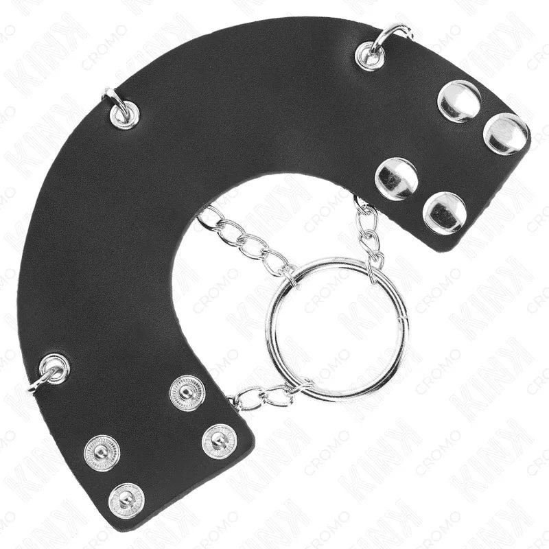 KINK - PENISRING 4 CM KETTE 7 CM METALL MIT LEDERGURTE - Vanelion Paradise