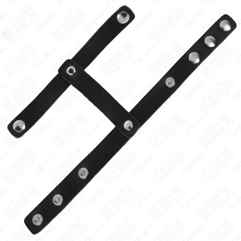 KINK - VERSTELLBARER PENISRING AUS LEDER UND HODENTEILGURT - Vanelion Paradise