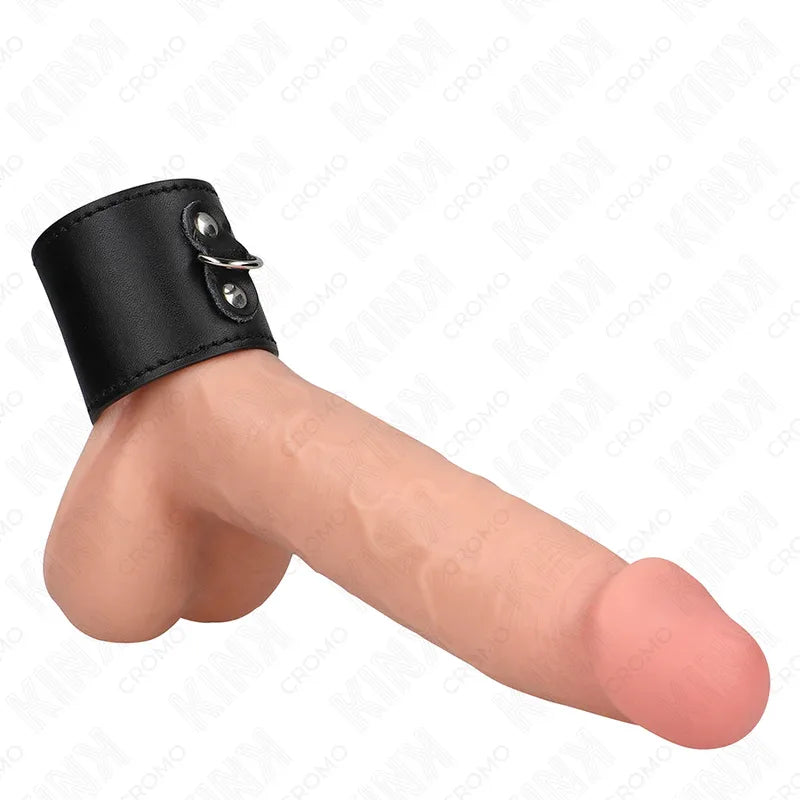 KINK - LEDER PENISRING MIT DRUCKVERSCHLUSS 18 X 5 CM - Vanelion Paradise