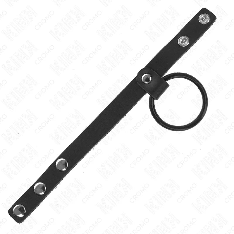 KINK - PENISRING AUS SILIKON 3,8 CM UND HODENTEIL AUS LEDER 22 X 1,5 CM - Vanelion Paradise