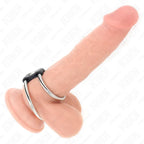 KINK - DOPPELTER PENISRING AUS METALL 3,7 CM BIS 5 CM VERBUNDEN DURCH LEDERBAND MODELL 1 - Vanelion Paradise