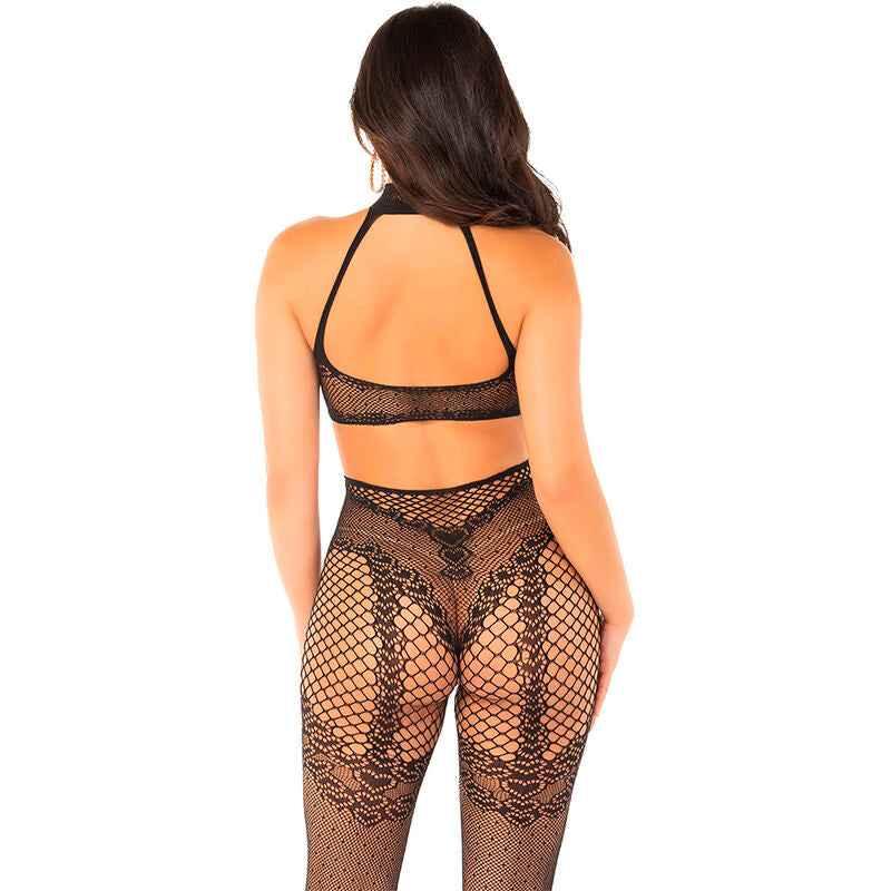 LEG AVENUE - NETZ-BODYSTOCKING MIT SCHRITTFREIEN SCHWARZ EINE GRÖSSE - Vanelion Paradise