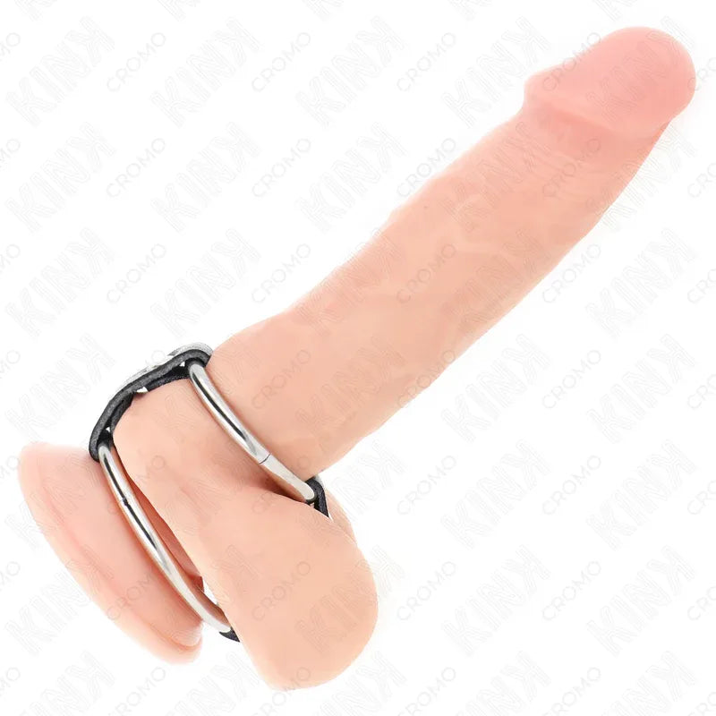 KINK - DOPPELTER PENISRING 3,8 CM BIS 5 CM DURCH LEDER VERBUNDEN - Vanelion Paradise