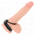 KINK - PENISRING AUS SILIKON 3,8 CM MIT HOHEM TEILER UND LEDERBAND 22 X 1,5 CM - Vanelion Paradise