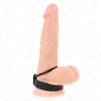 KINK - PENISRING AUS SILIKON 3,8 CM MIT HOHEM TEILER UND LEDERBAND 22 X 1,5 CM - Vanelion Paradise