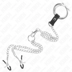 KINK - DREIFACH CHROM METALL PENISRING 3,8 CM BIS 5 CM MIT 26 CM METALLKETTE UND NIPPELKLEMMEN MODELL 1 - Vanelion Paradise