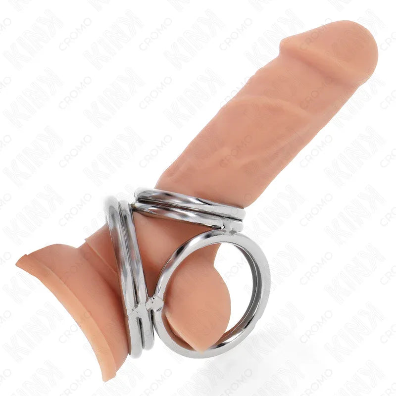 KINK - DREIFACH CHROM METALL PENISRING 3,8 CM BIS 5 CM MODELL 1 - Vanelion Paradise