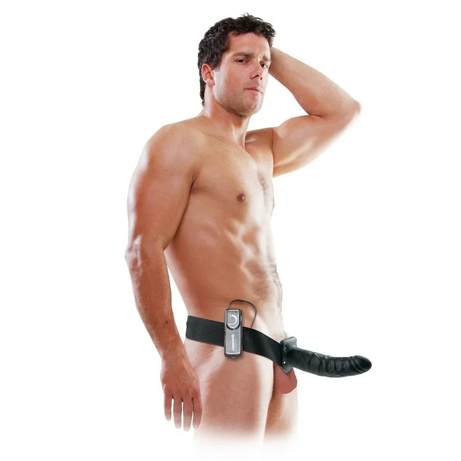 FETISH FANTASY SERIES - 19 CM VIBRIERENDER HOHL-STRAP-ON SCHWARZ - Vanelion Paradise
