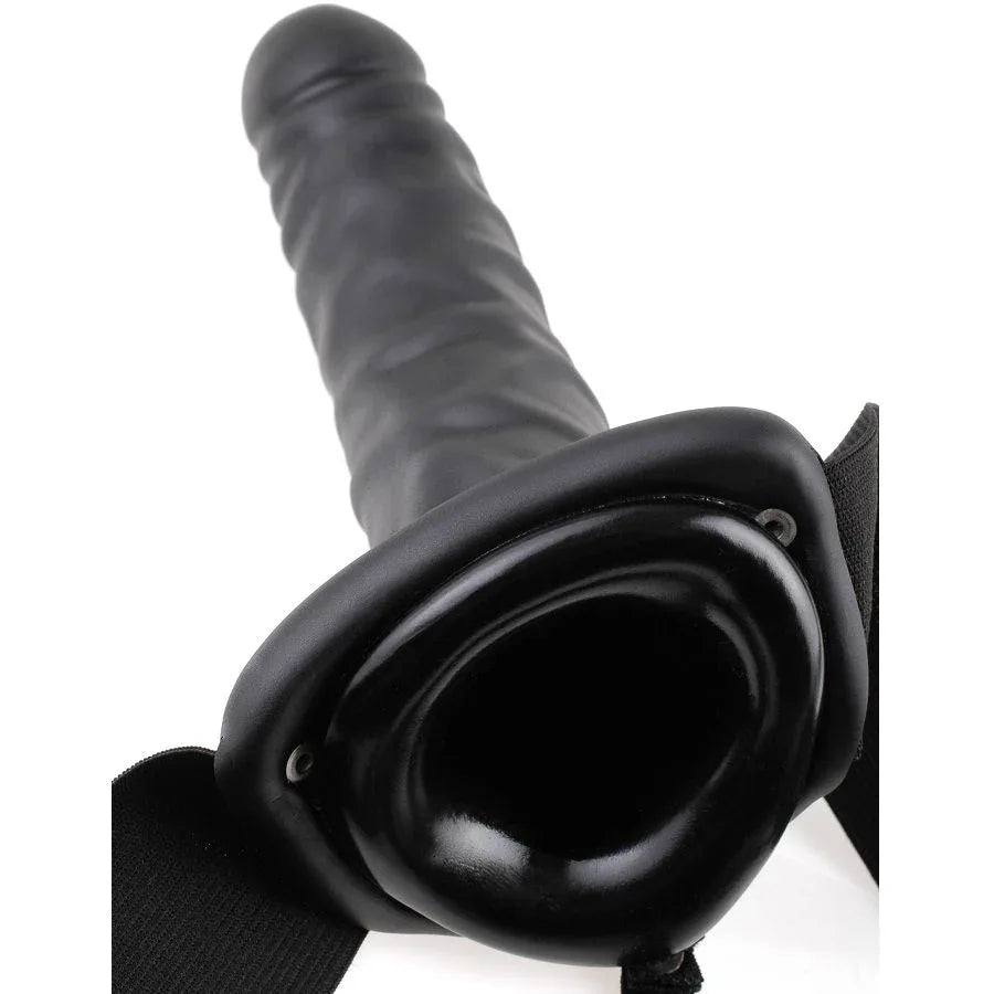 FETISH FANTASY SERIES - 19 CM VIBRIERENDER HOHL-STRAP-ON SCHWARZ - Vanelion Paradise