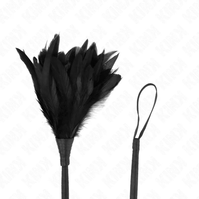 KINK - BLACK MAIDS HORNFORM TICKLE HÜHNERFEDERN 36 CM - Vanelion Paradise