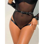 SUBBLIME - 953690 HANDSCHELLEN MIT BONDAGE-GÜRTEL SCHWARZ EINE GRÖSSE - Vanelion Paradise