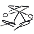 SUBBLIME - 953690 HANDSCHELLEN MIT BONDAGE-GÜRTEL SCHWARZ EINE GRÖSSE - Vanelion Paradise