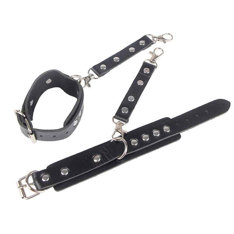 SUBBLIME - 953690 HANDSCHELLEN MIT BONDAGE-GÜRTEL SCHWARZ EINE GRÖSSE - Vanelion Paradise