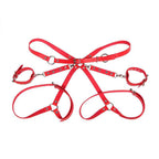 SUBBLIME - 953706 HANDSCHELLEN MIT BONDAGE-GÜRTEL ROT EINE GRÖSSE - Vanelion Paradise