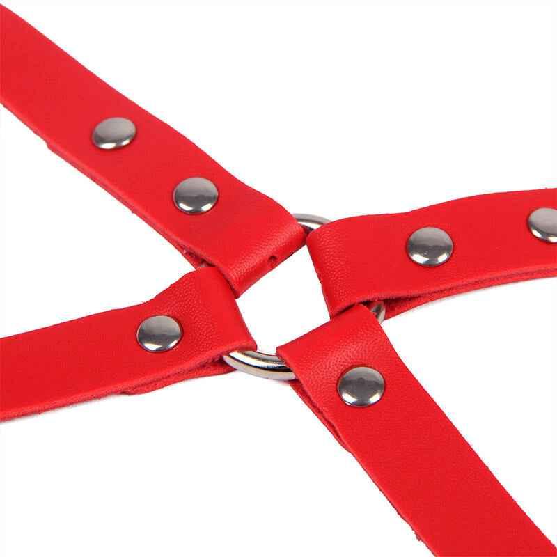 SUBBLIME - 953706 HANDSCHELLEN MIT BONDAGE-GÜRTEL ROT EINE GRÖSSE - Vanelion Paradise