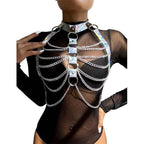 SUBBLIME - 953737 BRUSTGURT MIT RINGEN UND KETTEN SILBER EINE GRÖSSE - Vanelion Paradise