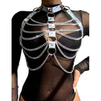 SUBBLIME - 953737 BRUSTGURT MIT RINGEN UND KETTEN SILBER EINE GRÖSSE - Vanelion Paradise
