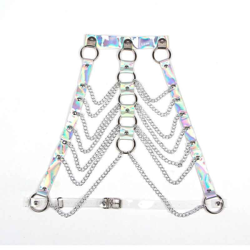 SUBBLIME - 953737 BRUSTGURT MIT RINGEN UND KETTEN SILBER EINE GRÖSSE - Vanelion Paradise