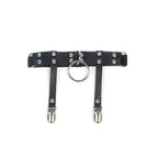SUBBLIME - 953744 VERSTELLBARES PUNK-STRUMPFHOSE AUS LEDER SCHWARZ EINE GRÖSSE - Vanelion Paradise
