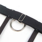 SUBBLIME - 953744 VERSTELLBARES PUNK-STRUMPFHOSE AUS LEDER SCHWARZ EINE GRÖSSE - Vanelion Paradise