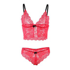 SUBBLIME - 953898 NACHTHEMD + HÖSCHEN AUS SEIDE UND SPITZE ROT S/M - Vanelion Paradise