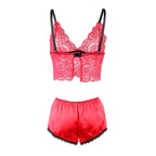SUBBLIME - 953898 NACHTHEMD + HÖSCHEN AUS SEIDE UND SPITZE ROT S/M - Vanelion Paradise