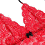 SUBBLIME - 953898 NACHTHEMD + HÖSCHEN AUS SEIDE UND SPITZE ROT S/M - Vanelion Paradise