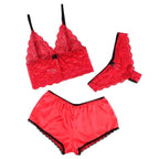 SUBBLIME - 953898 NACHTHEMD + HÖSCHEN AUS SEIDE UND SPITZE ROT S/M - Vanelion Paradise