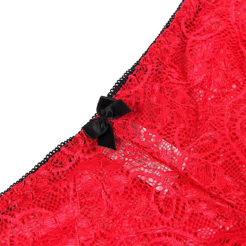 SUBBLIME - 953898 NACHTHEMD + HÖSCHEN AUS SEIDE UND SPITZE ROT S/M - Vanelion Paradise