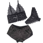 SUBBLIME - 953911 NACHTHEMD + HÖSCHEN AUS SEIDE UND SPITZE SCHWARZ S/M - Vanelion Paradise