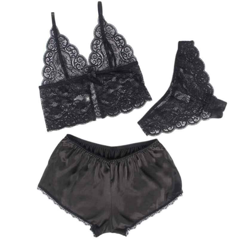 SUBBLIME - 953911 NACHTHEMD + HÖSCHEN AUS SEIDE UND SPITZE SCHWARZ S/M - Vanelion Paradise