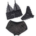 SUBBLIME - 953911 NACHTHEMD + HÖSCHEN AUS SEIDE UND SPITZE SCHWARZ S/M - Vanelion Paradise