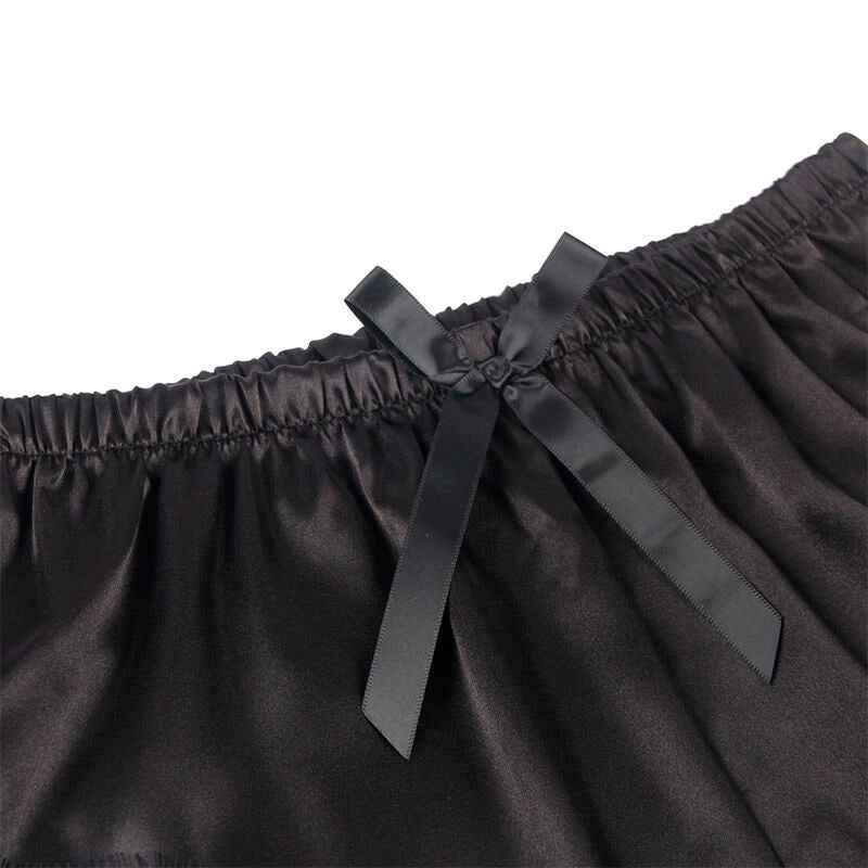 SUBBLIME - 953942 LÄSSIGE SEIDENNACHTHEMD + SPITZENHOSE SCHWARZ L/XL - Vanelion Paradise