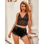 SUBBLIME - 953942 LÄSSIGE SEIDENNACHTHEMD + SPITZENHOSE SCHWARZ L/XL - Vanelion Paradise