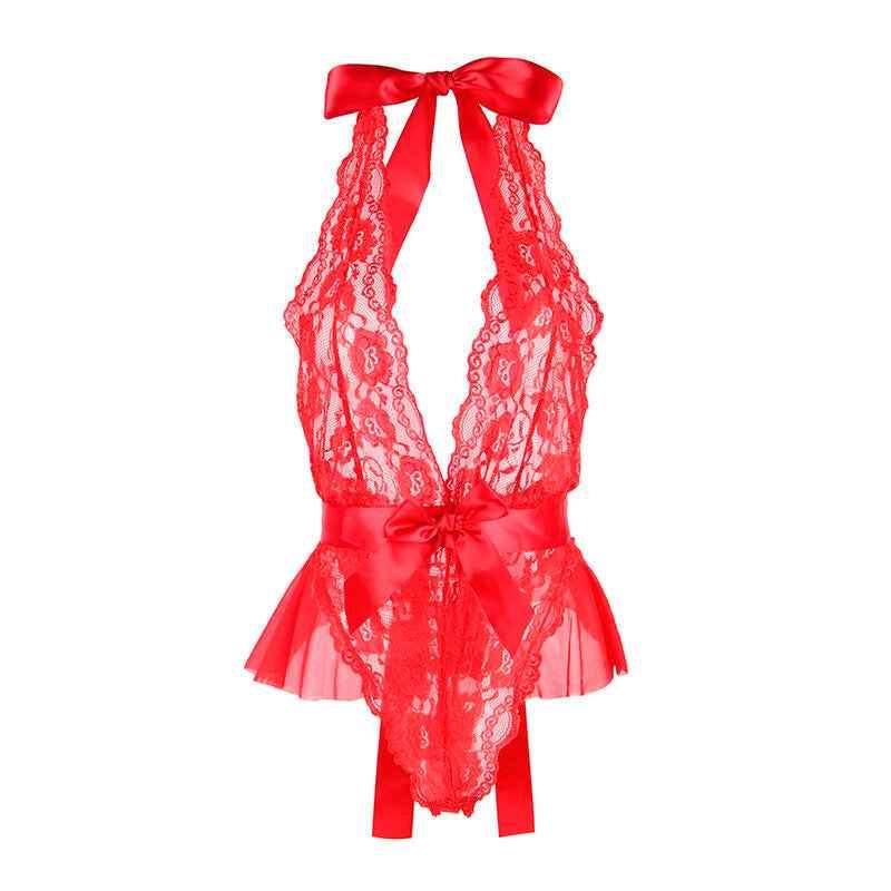 SUBBLIME - 953973 SEXY BODY MIT RÜSCHEN + GÜRTEL ROT S/M - Vanelion Paradise