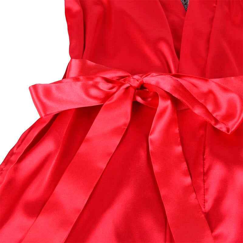 SUBBLIME - 954017 SPITZEN-UNTERHEMD MIT TRANSPARENTEM RÜCKEN UND STRING, ROT/SCHWARZ, S/M - Vanelion Paradise
