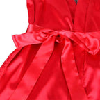 SUBBLIME - 954017 SPITZEN-UNTERHEMD MIT TRANSPARENTEM RÜCKEN UND STRING, ROT/SCHWARZ, S/M - Vanelion Paradise