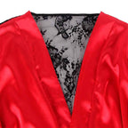 SUBBLIME - 954017 SPITZEN-UNTERHEMD MIT TRANSPARENTEM RÜCKEN UND STRING, ROT/SCHWARZ, S/M - Vanelion Paradise