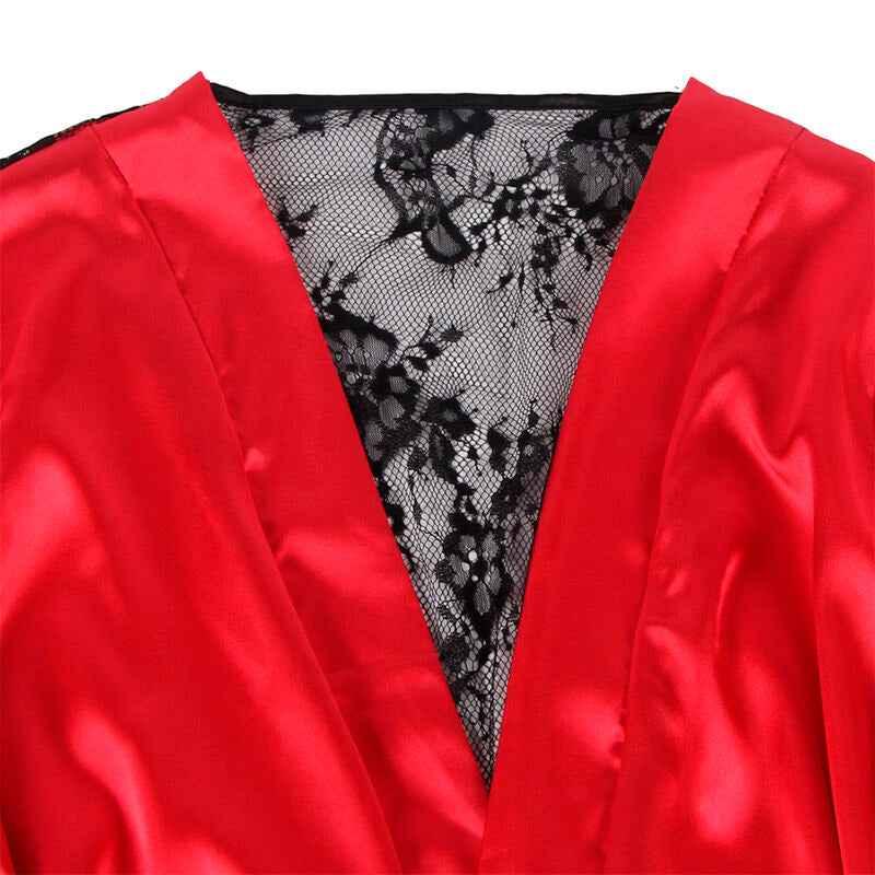 SUBBLIME - 954017 SPITZEN-UNTERHEMD MIT TRANSPARENTEM RÜCKEN UND STRING, ROT/SCHWARZ, S/M - Vanelion Paradise