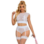 SUBBLIME - 954048 BH + HÖSCHEN MIT STRUMPFGÜRTEL WEISS L/XL - Vanelion Paradise