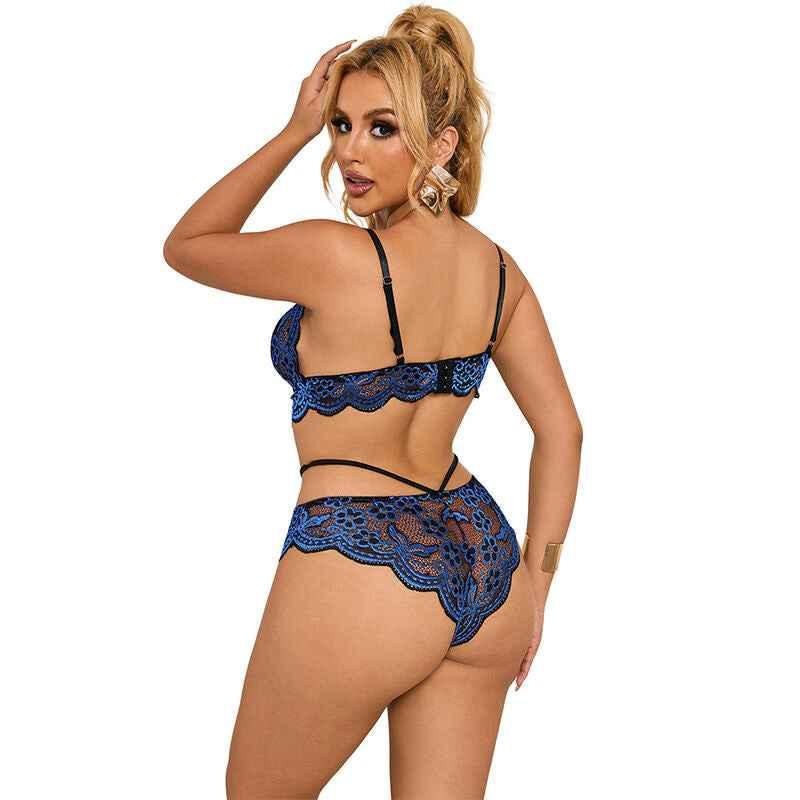 SUBBLIME - 954062 BH + HÖSCHEN SPITZE BLAU S/M - Vanelion Paradise