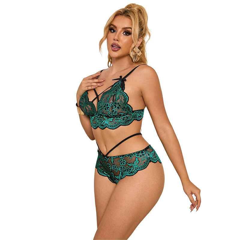 SUBBLIME - 954086 BH + HÖSCHEN SPITZE GRÜN S/M - Vanelion Paradise