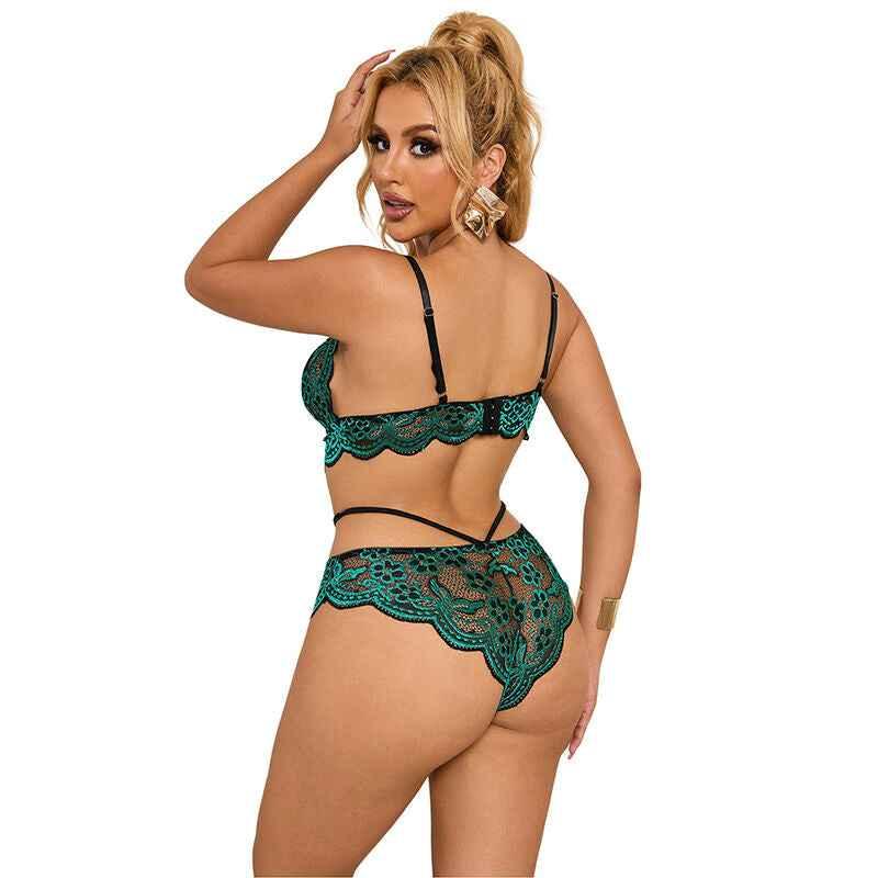 SUBBLIME - 954086 BH + HÖSCHEN SPITZE GRÜN S/M - Vanelion Paradise