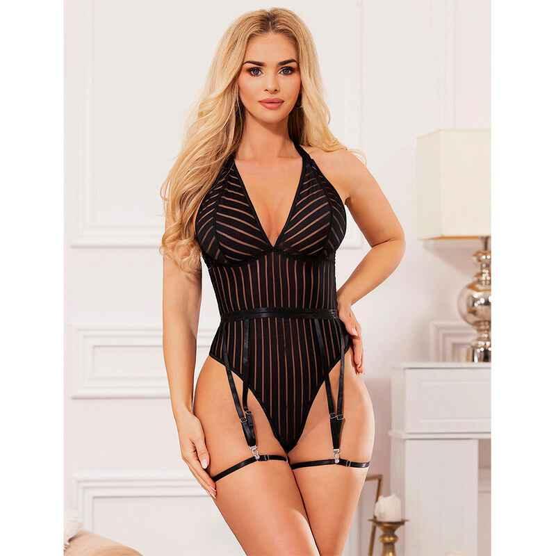 SUBBLIME - 954147 BODY MIT STRUMPFGÜRTEL SCHWARZ S/M - Vanelion Paradise